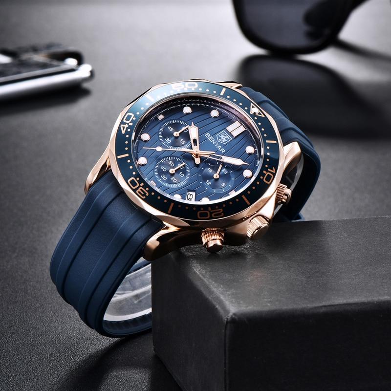 BENYAR Watches Mens Sport Watches For Men Quartz Men Watch Chronograph Military Watch Men Clock with Gift Box