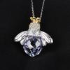 Sterling Silver 925 Simple Realistic Bee Japanese and Korean Style Ins Women's Fashion Temperament Necklace Pendant Jewelry
