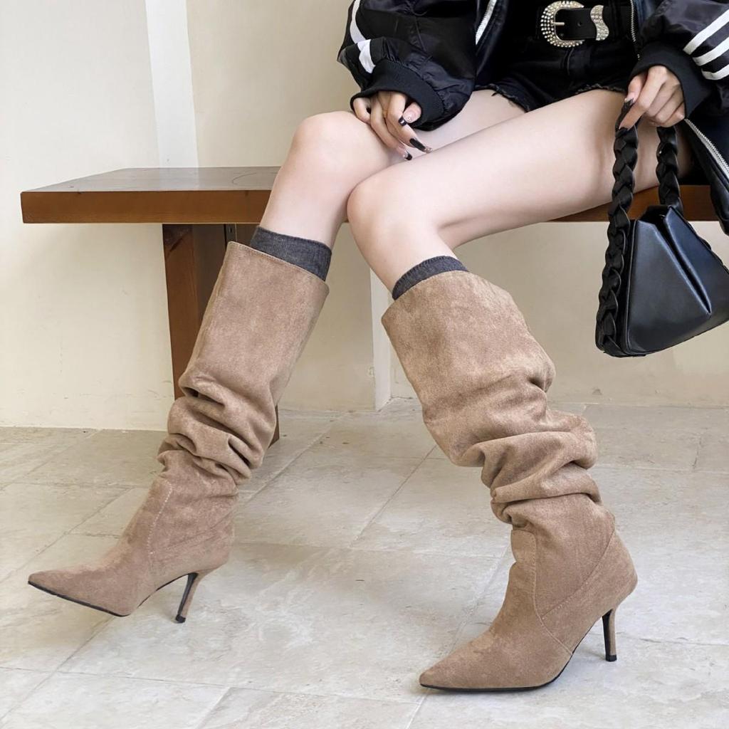 2025 Autumn French Fashion Slimming Stiletto Long Boots