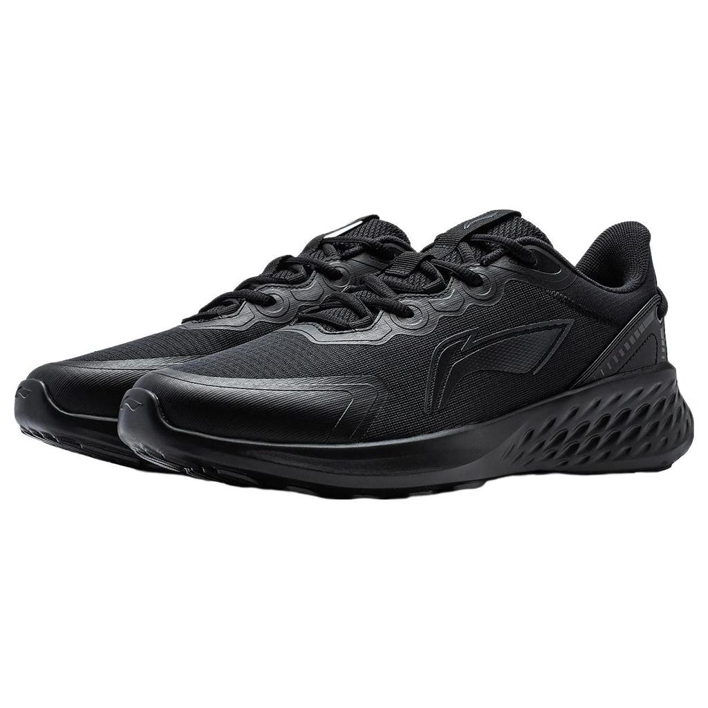 Li Ning Soft Slip Resistant Abrasion Resistant Low top Running Shoes Men's Black ARST047-5
