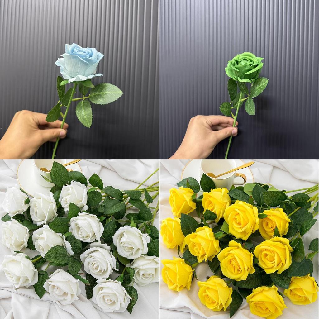 Gothic Style Silk Rose Artificial Flower With Curved Stem For Wedding And Party Arrangements