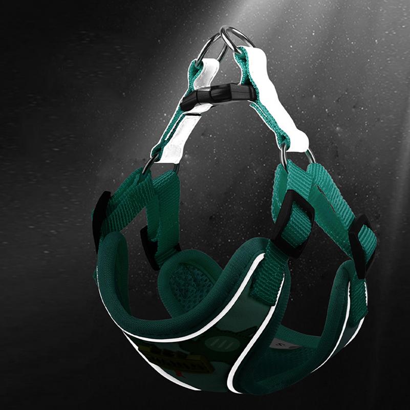 Niedliches Haustiergeschirr mit Leine für kleine mittelgroße Hunde Reflektierende Welpenweste Französische Bulldogge Chihuahua Pudel Brustgurt Haustierbedarf