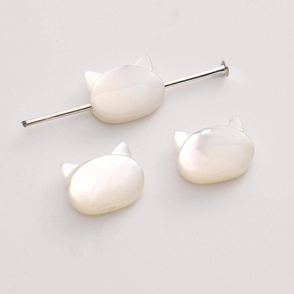 Natural Shell Rabbit Cat Head Beads For DIY Necklace Bracelet Earrings Jewelry Making