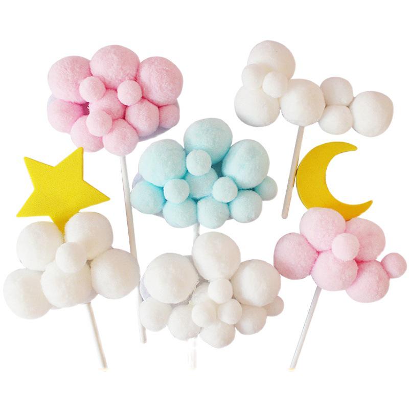 10-Pack 3D Hot Air Balloon & Rainbow Cake Toppers
