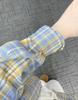 Women's Hong Kong Retro Plaid Loose Long-Sleeve Shirt for Spring/Autumn