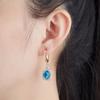 Elegant Champagne Gold Blue White Zircon Geometry Drop Earrings For Women