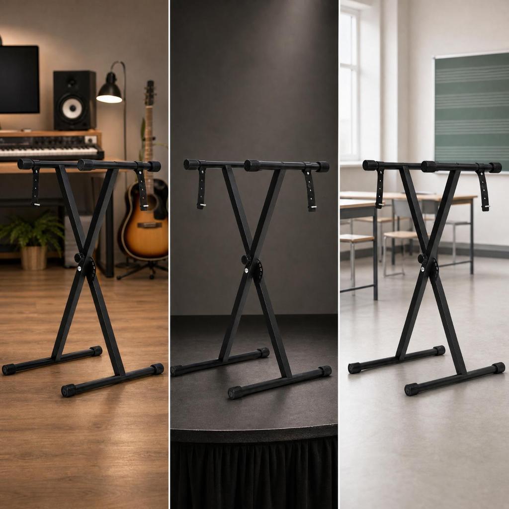 Cross-Shaped Frame Electronic Keyboard Stand Compact for Musicians