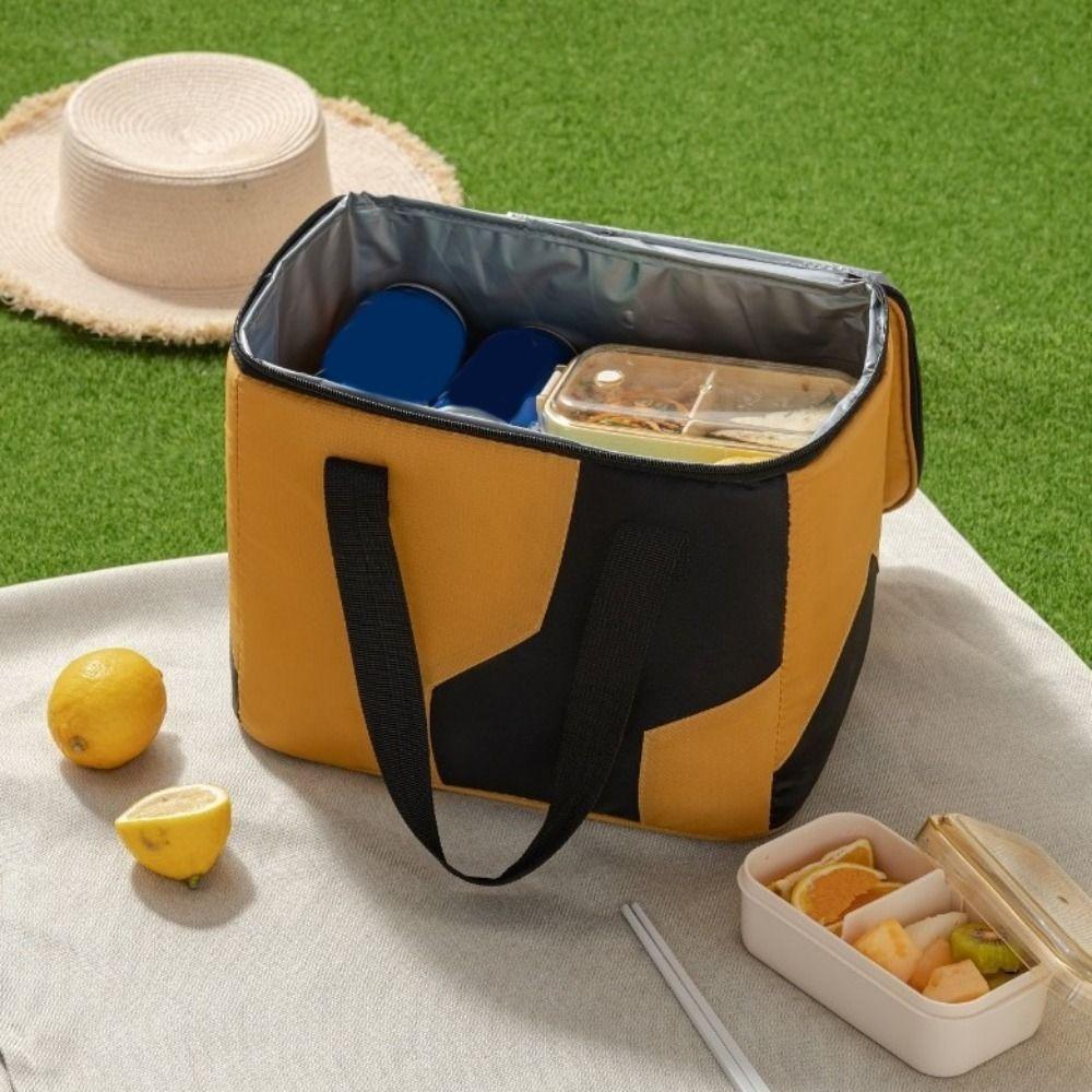 Practical Oxford Cloth Insulation Bag Waterproof with Handle Food Thermal Handbag Large Capacity Food Storage Bags for Home