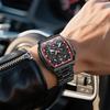 OLEVS Analog Quartz Square Sports Brand Metal Large Black Chronograph Men's Watch, Dial, Watch, Name, Band, Waterproof, Dial,