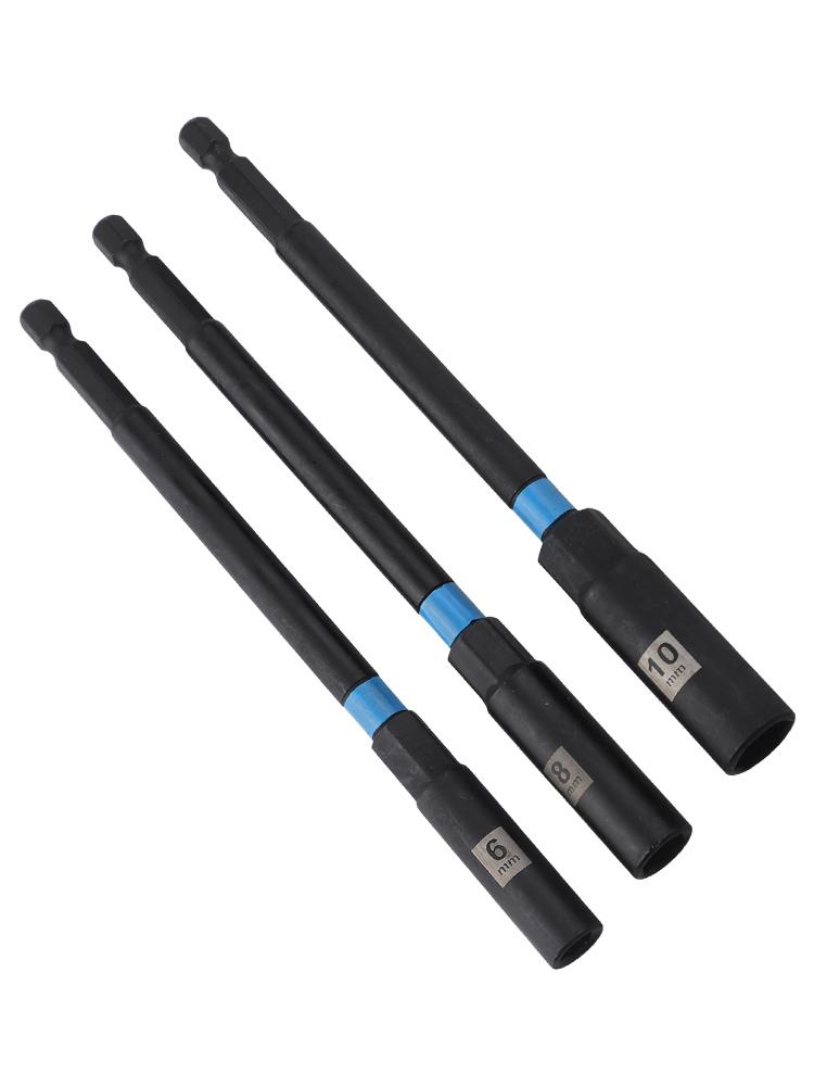 150mm Hex Nut Driver Drill Bit Adapter Set 3PCS Socket Wrench Extensions for Automotive and Carpentry Projects