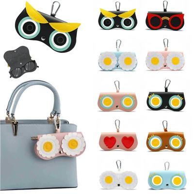 Eulen Cartoon Brillenetui Herren Damen Tragbar Niedlich Sonnenbrille Kurzsichtbrille Aufbewahrungsbox Reisebrillen Schutz Organizer Geschenk