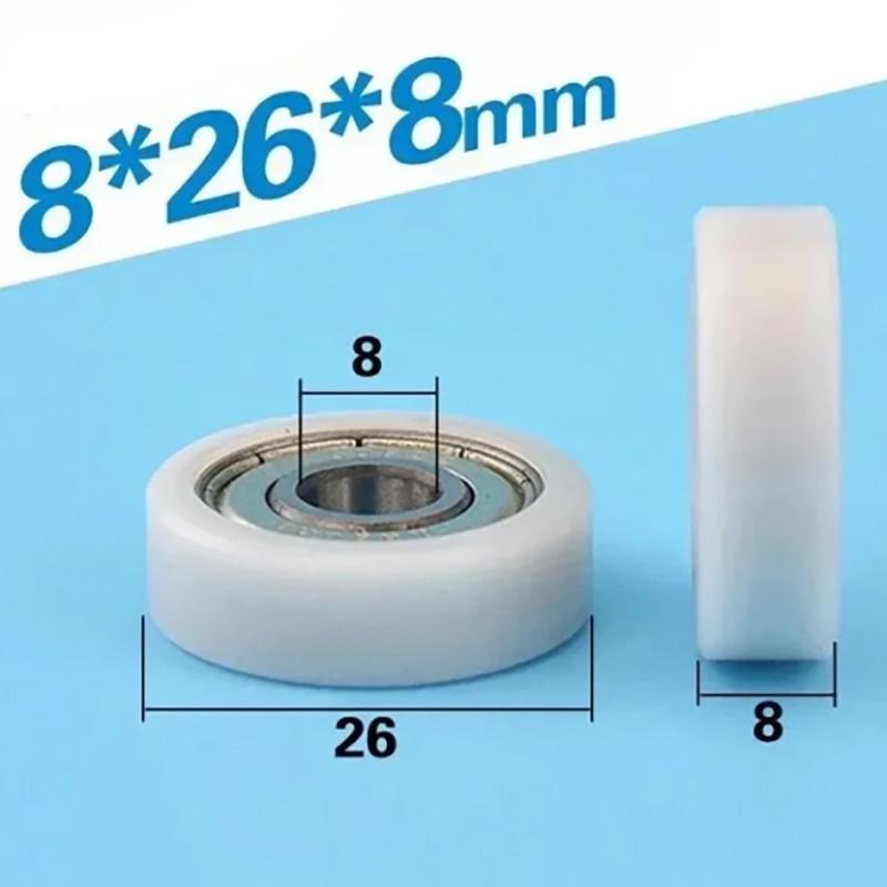 1 Stück 8*26*8mm Gummiummantelte Kleine Räder, 608Zz Lager, Flache Rollen, POM Gummiummantelte Kunststoff-Riemenscheibenlager