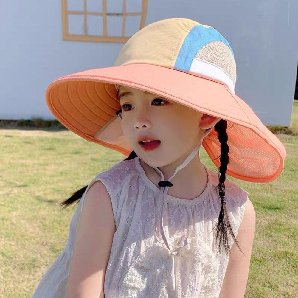 

UV Protection Kids Sun Hat with Neck Flap Wide Brim Bucket Hat Fashion Baby Fisherman Cap Outdoor світло-синій колір