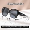 Fashionable and Personalized Square Frame Sunglasses Wear Over Myopia Prescription Glasses Unisex Model Outdoor Beach Sunglasses