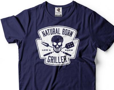 Camiseta Natural Born Griller: Regalo divertido para chef de barbacoa