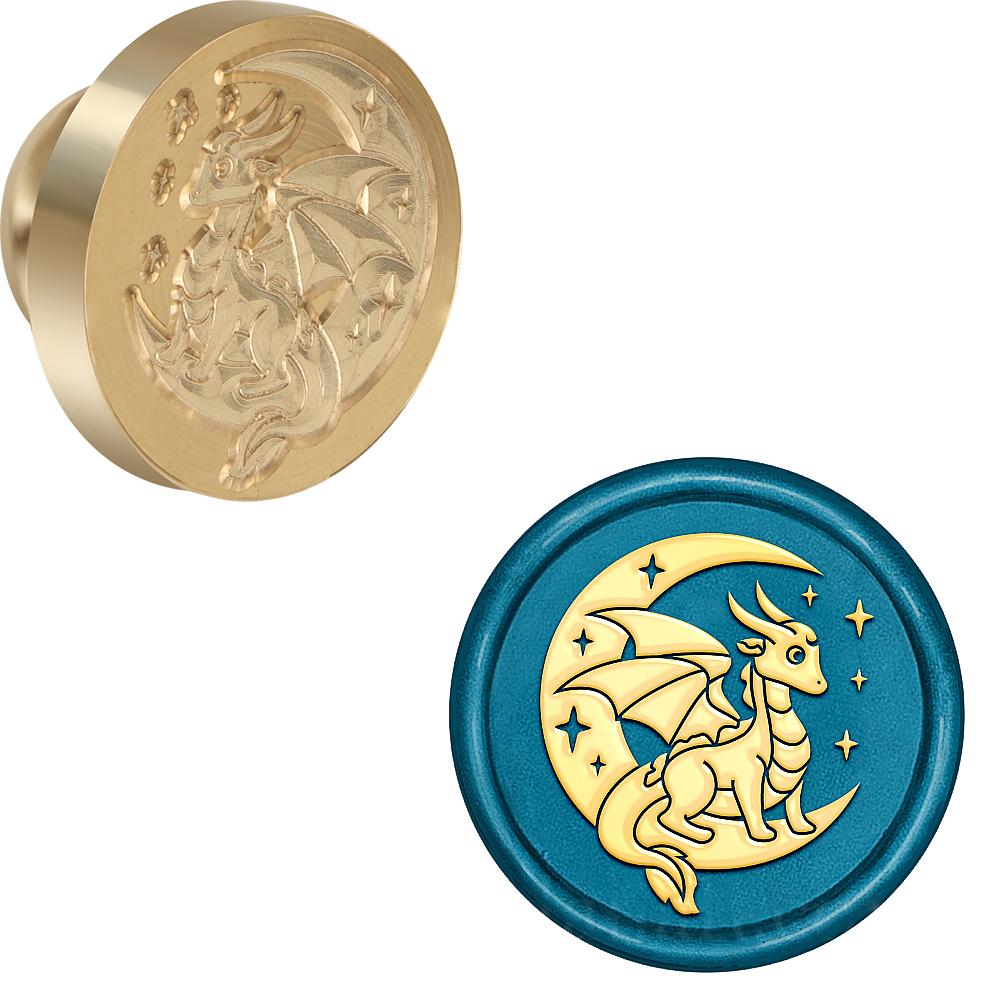 Moon and Animals Series Wax Seal Stamp Snake Elephant Cat Unicorn Replaceable Sealing Wax Stamp 25mm Brass Head for Halloween