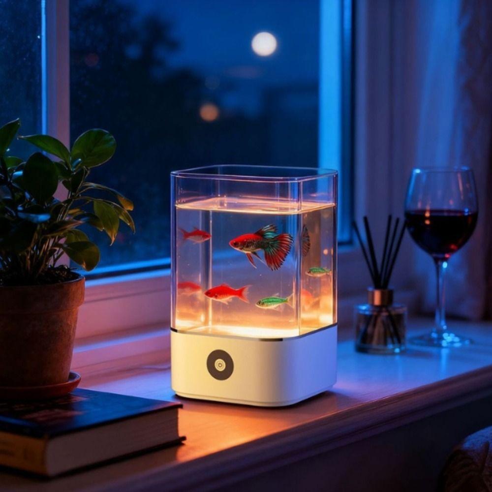 Farbwechselnde USB-betriebene Lampe Dimmbares LED-Umgebungslicht Mini-Aquariumlicht Geburtstagsgeschenk