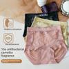 Female Spring and Summer Camellia X Bandage High Waist Abdominal No Trace 10A Antibacterial Breathable Briefs