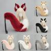 Handgefertigtes Kitsune Fuchsohren Stirnband & Schwanz Set - Flauschiges Kunstfell Tier Cosplay Requisiten für Anime, Halloween Kostümzubehör