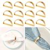 12pcs Gold Napkin Rings, Solid Color Napkin Buckle, Cast Iron Polished Metal Ring, Table Decoration