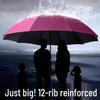 Twelve-Bone Oversized Women's Umbrella: Black UV Protection for Sun & Rain