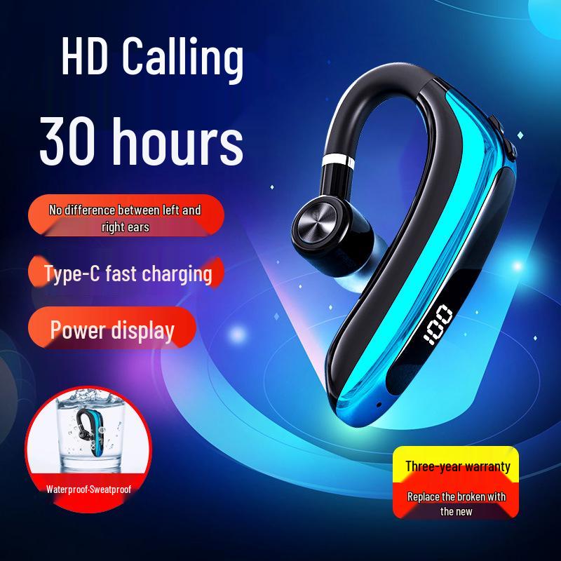 M80 Digital Display Ear-hook Bluetooth Earbuds: Long Standby for Sports & Running