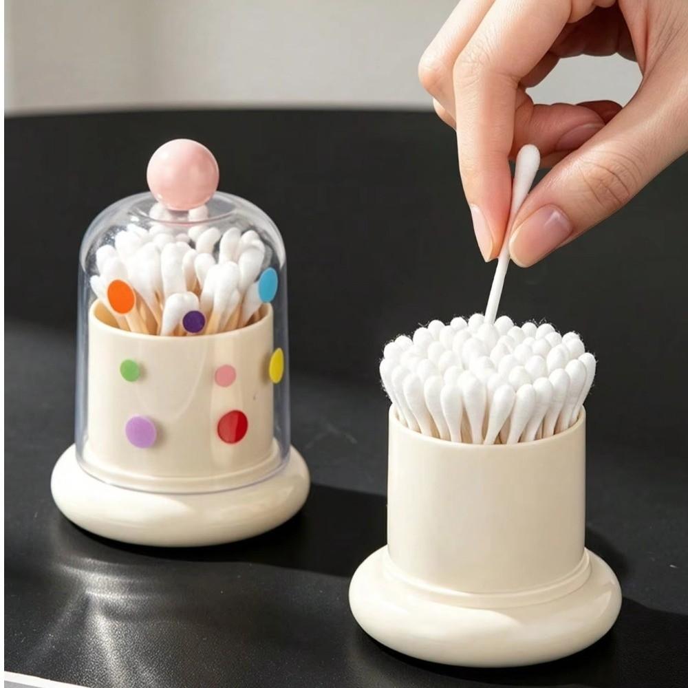 Polka Dot Toothpick Holder Food Grade PP Plastic Desktop Organizer  For Home and Office Desktop