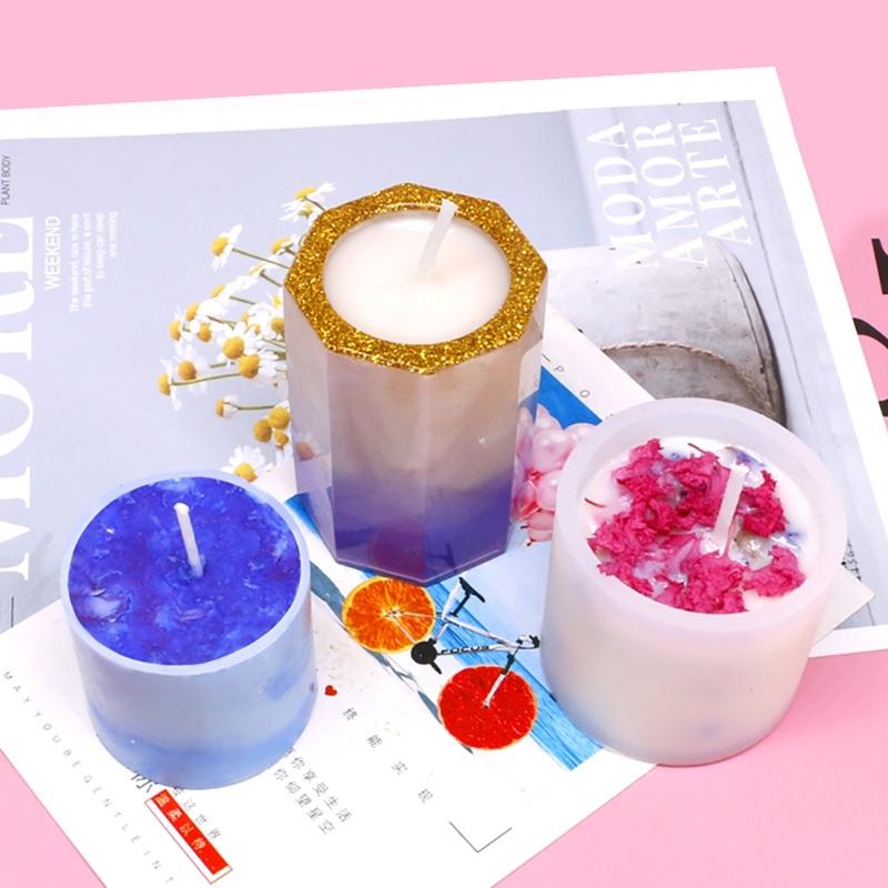 Cylinder Candle Holders Molds Silicones Pen Cup Molds for Epoxy Resins Tealight Holders Pen Cup Home Party Decoration