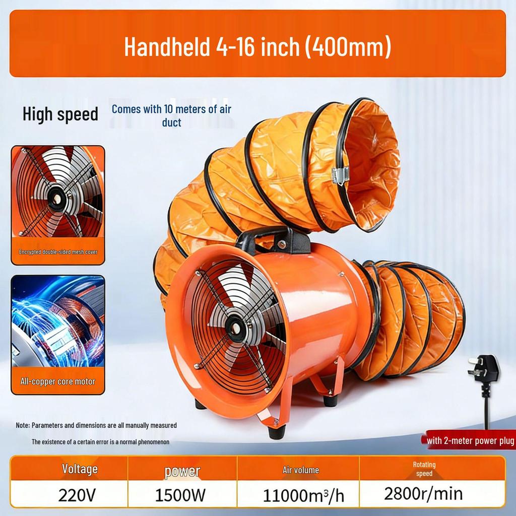 220V Portable Axial Fan: Household & Industrial Ventilation Exhaust Blower