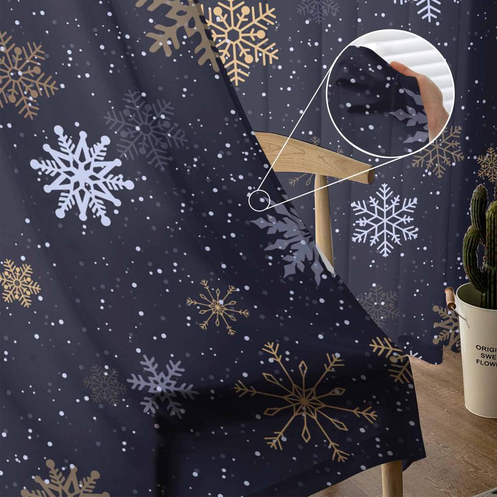 Snowflake Christmas Wave Point Curtains For Living Room Bedroom Home Decoration Window Voile Tulle Curtain Drapes