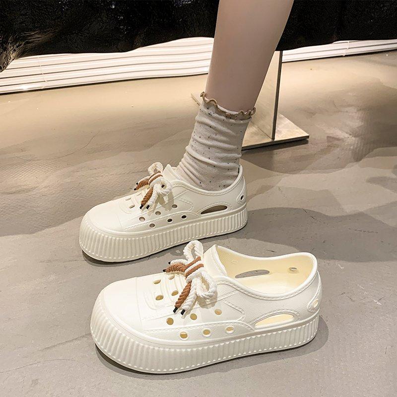 Fashion Beach Sandal Woman Luxury All-Match Soft Shoes Closed Toe Summer Heels Comfort Girls Bow Scandals Butterfly-knot Casual Leisure