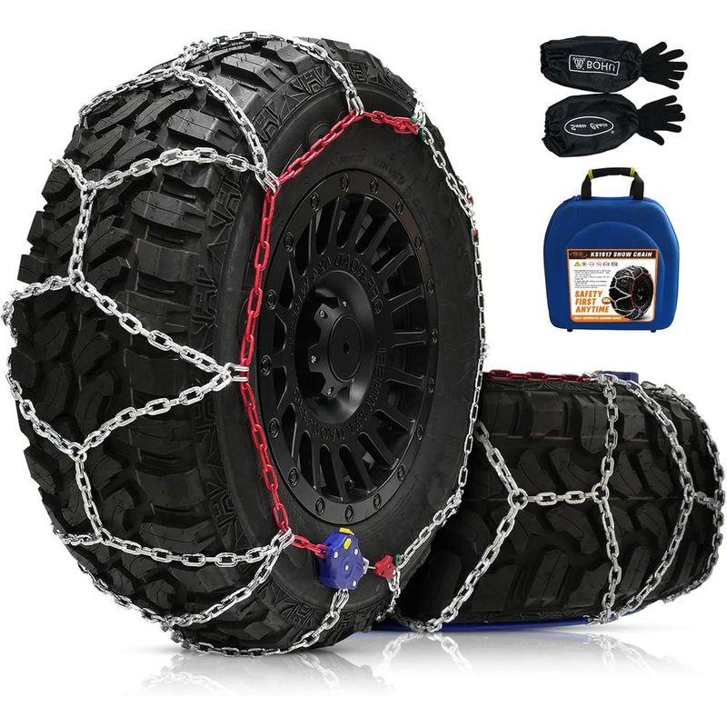 Auto Lock Snow Tire Chains,1 Min Quick, 4.5mm Enhance Manganese Steel Anti Skid Chains for Car SUV And Pickup Trucks Tire Tracti