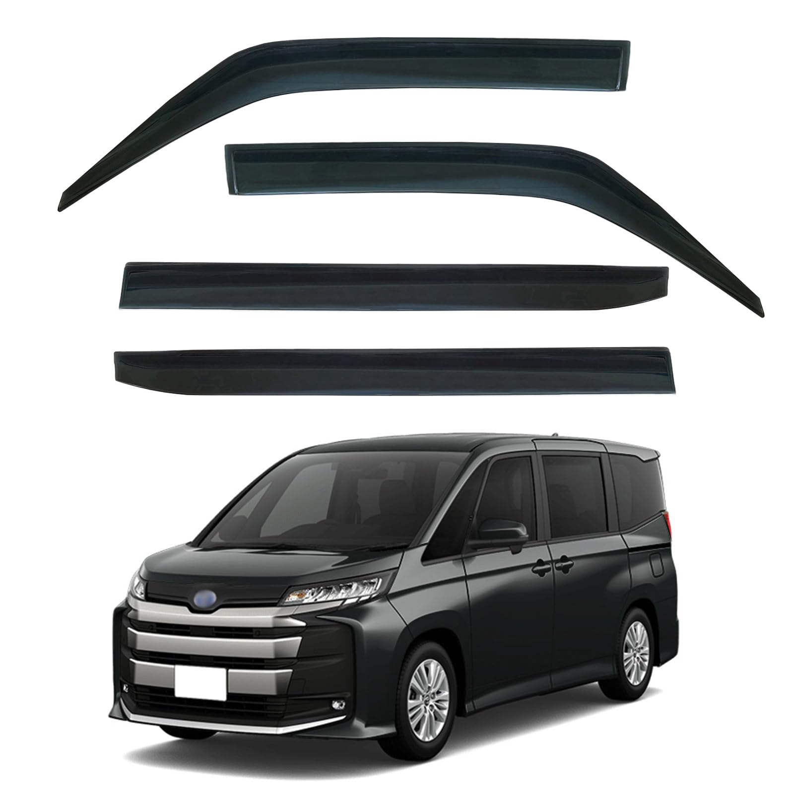 

YORKNEIC Боковые козырьки для Toyota New Noah Voxy 90 серии Совместимы с моделями 2022 года и текущими моделями Дверные козырьки Ветровики Сильный скотч Брызговики чёрный