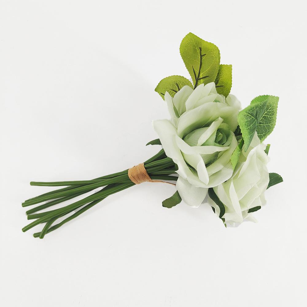 

7 Рогов Ручка Букет Симуляция Букет Роз Свадебный Букет Искусственный Цветок Свадьба Дом Фотография Украшение зелёный