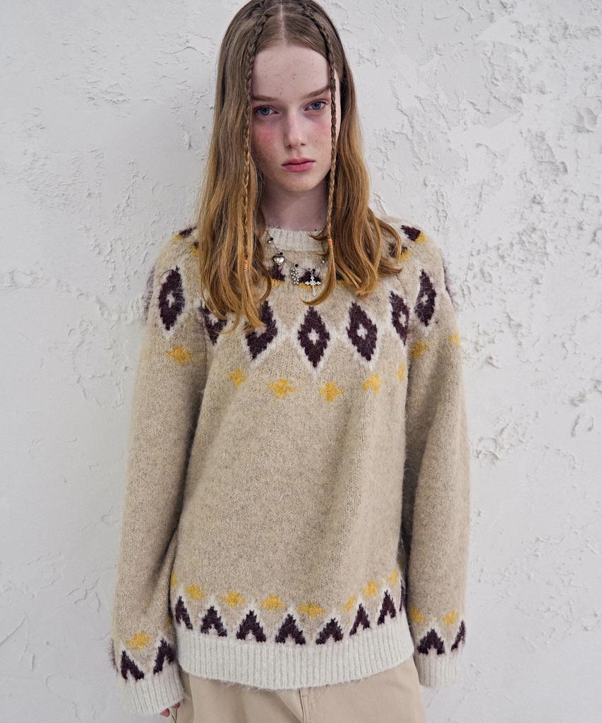 AVANDRESS Alpine Fair-Isle Knit_3Colors