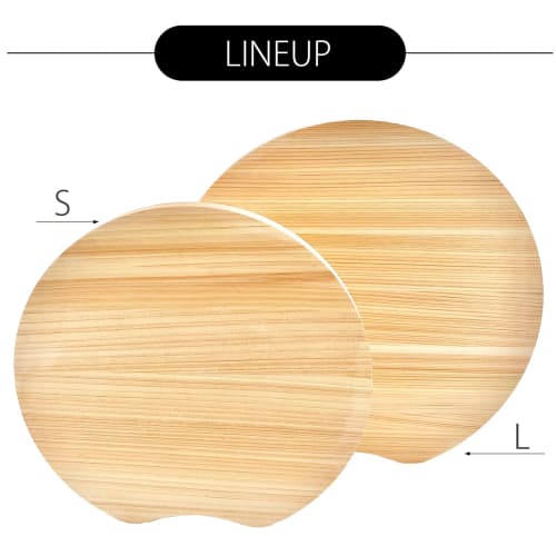 Ikegawa Wood Cypress Cutting Board, Thin Round Cutting Board, Large, Made In Japan, Freestanding, Natural, Approx. 29 X 29 X 1.5 Cm