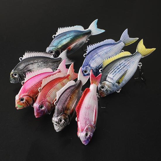 Hard Bait Swimbait with Treble Hook Realistic Looking Bright Color Natural Swimming Posture Portable Fishing Lure Fake Bait