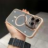 Magnetic Lens Metal Ring Stand Phone Case For IPhone 13 11 12 14 15 Pro Max Lens Glass Film Protection Transparent Magsafe Cover