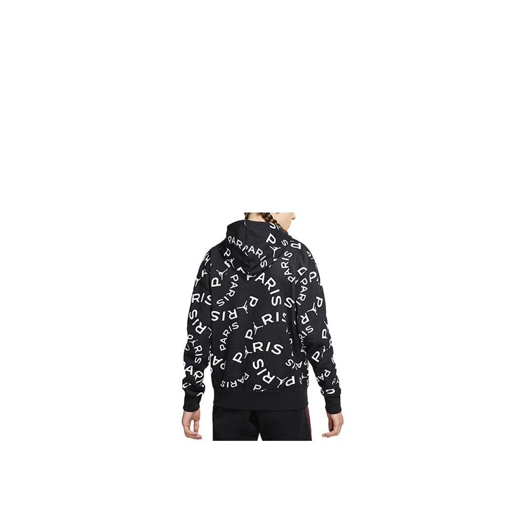 Felpa con cappuccio Air Jordan Paris Saint-Germain da uomo con stampa integrale in pile Nero CV9955-010