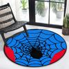 Spinnennetz Superheld Runder Teppich Blau mit Roten Akzenten für Jungenzimmer Dekoration