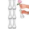 6PCS Vintage Clear Flower Vases Transparent Flower Holder Water Culture Vase  Desktop Adornment