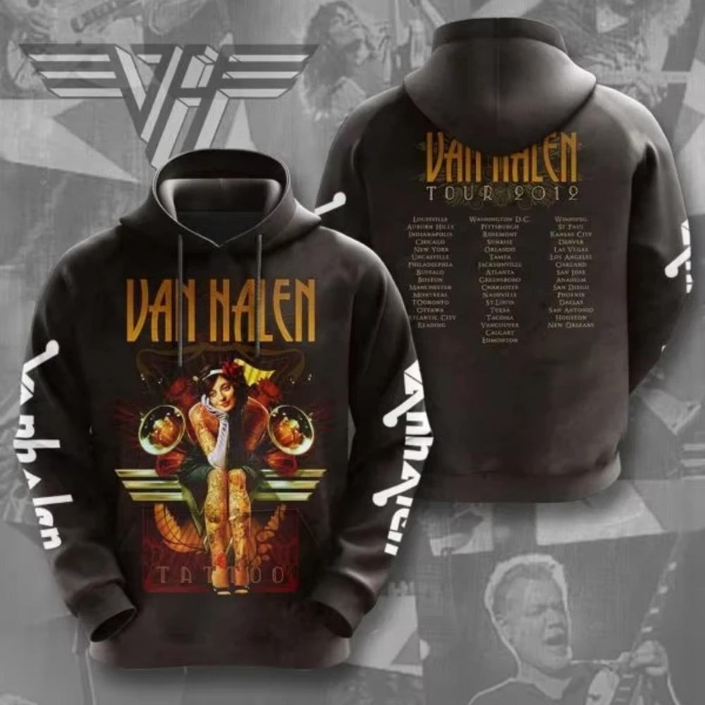 Pánská mikina Nová Heavy Metal Rocková kapela Van Halen 3D potisk Mikiny Pánské Dámské Módní Nadměrná velikost Mikina S kapucí Mikina Kabát Pánské oblečení