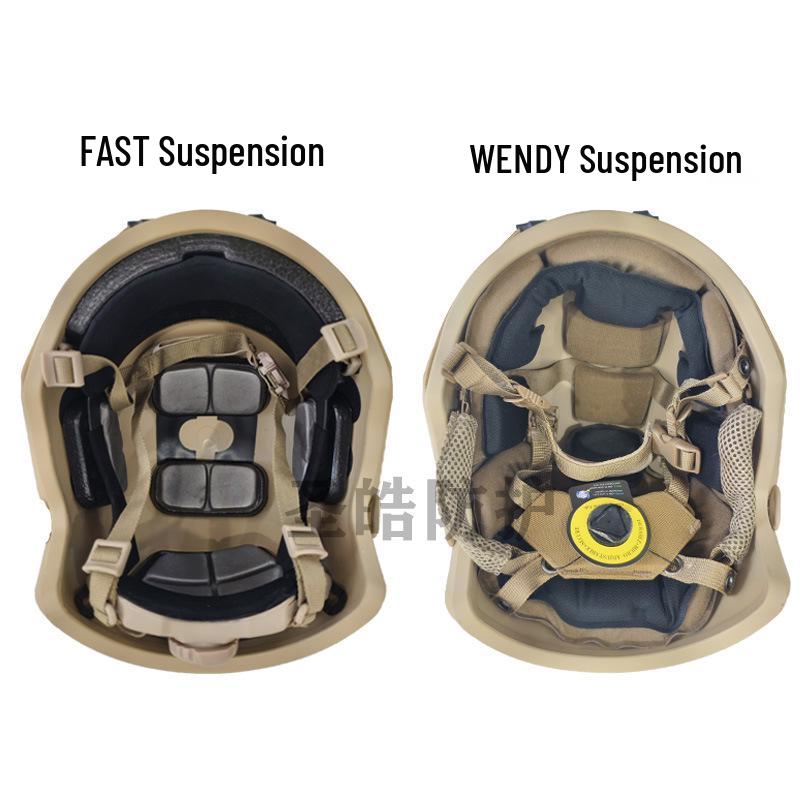 FAST Fiberglass Helmet with Wendy Suspension and Thickened Sponge Liner - 1.5kg Anti-Riot, Anti-Smash Tactical Training Helmet