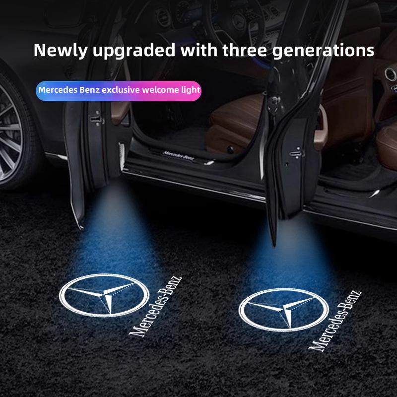 2/4ks LED světlo pro přivítání na dveřích auta Projektor loga Pro Mercedes Benz W212 W205 AMG ML W166 W176 W177 W213 W246 GLB GLC GLA GLS GLE