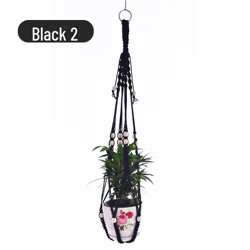 Handwoven Hanging Basket for Flower Pots - Decorative Gardening Net Rack