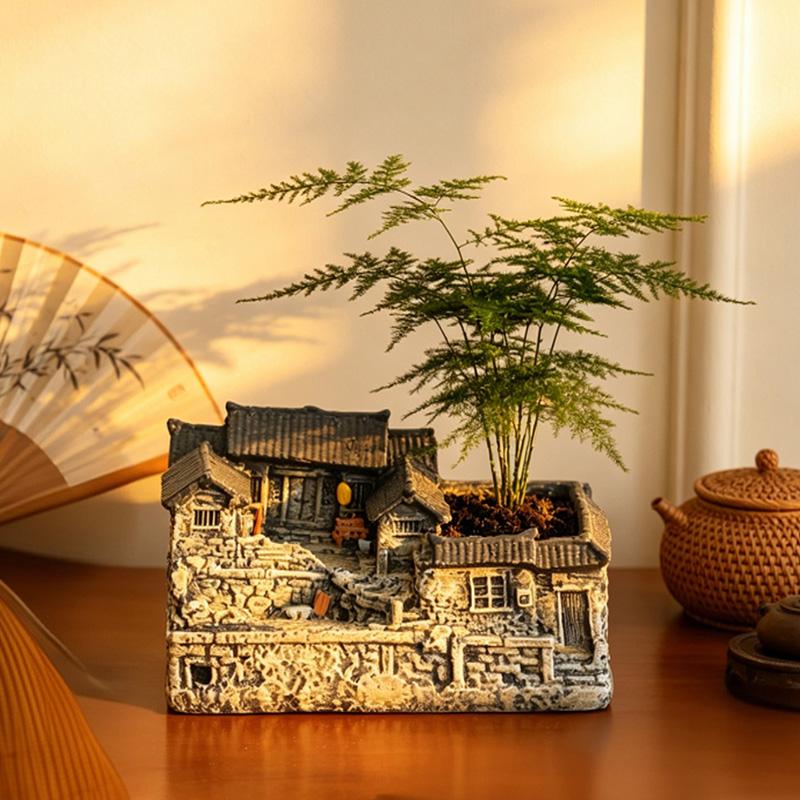 Micro Landscape Decoration Ornament Retro and Nostalgic House Ornament Home Living Room Bedroom Decoration Gift for Friends