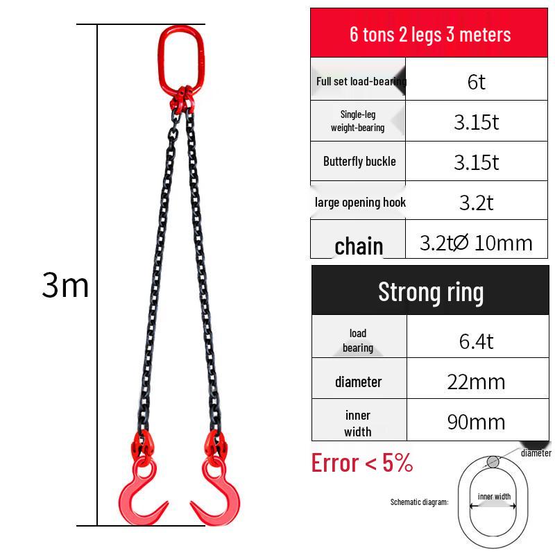 

Manganese Steel 2-Leg Lifting Chain Sling