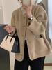 Fashion Double-sided Elegant Cardigan Women Winter New French Chic Light Luxury Coat Small Crop Design Slim Vintage Outerwear