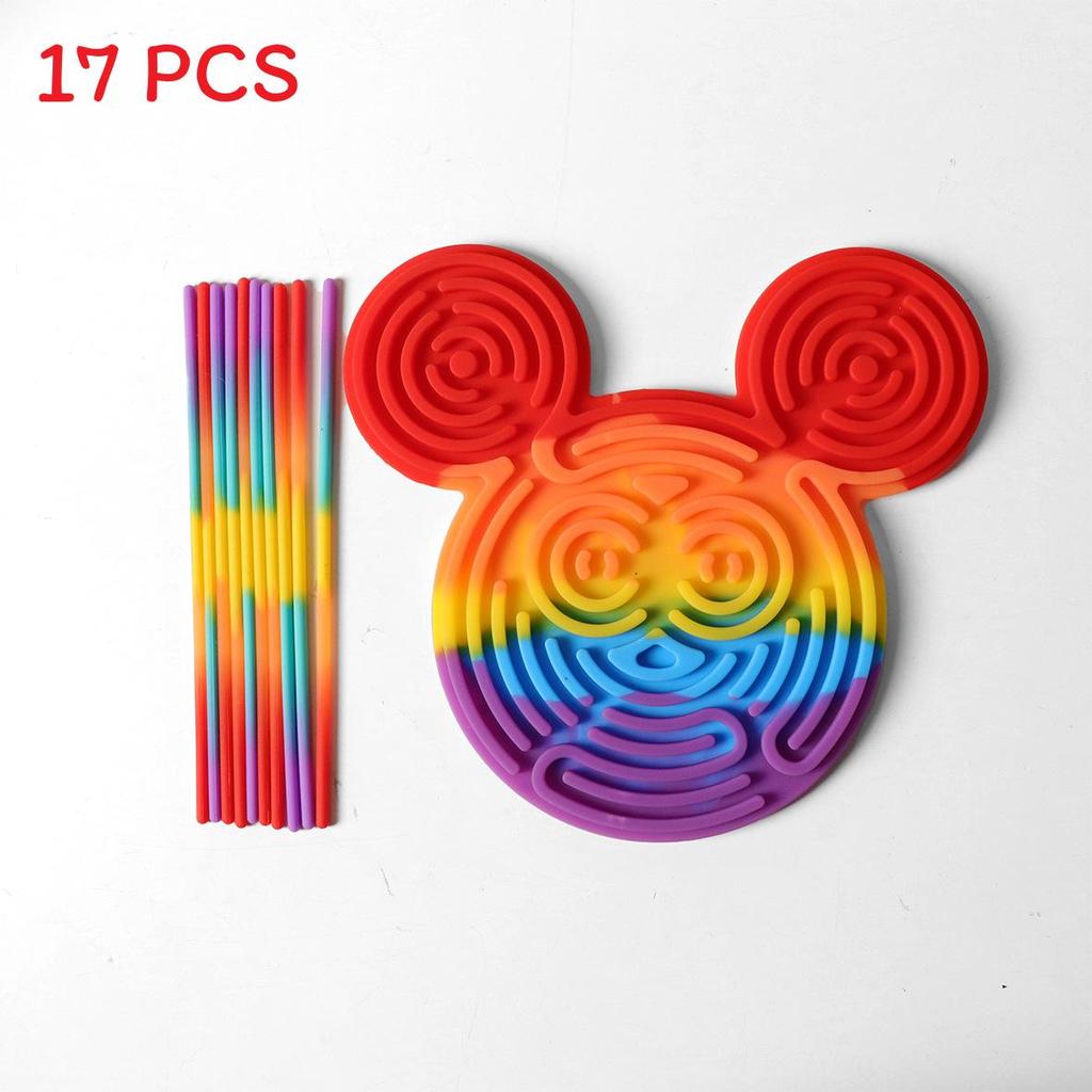 Colorful Silicone Sensory Activity Board For Kids With Unicorn Design For Stress Relief