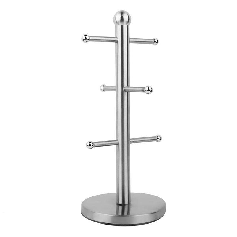 

A25F-Stainless Steel Mug Rack Tree Shape Cup Holder Organizer Kitchen Storage Coffee Mugs Small Beads